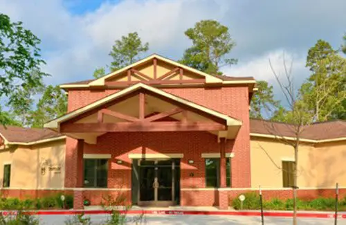 preschool program; Front view of Woodlands Treehouse Preschool building